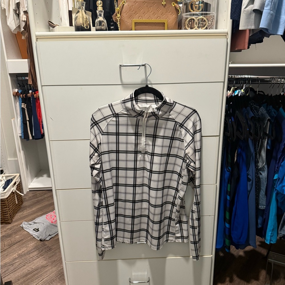 Lady Hagen Black and White Checkered Top